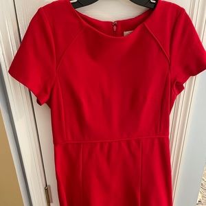 JCREW Red Flounce Ponte A Line Dress Size 10